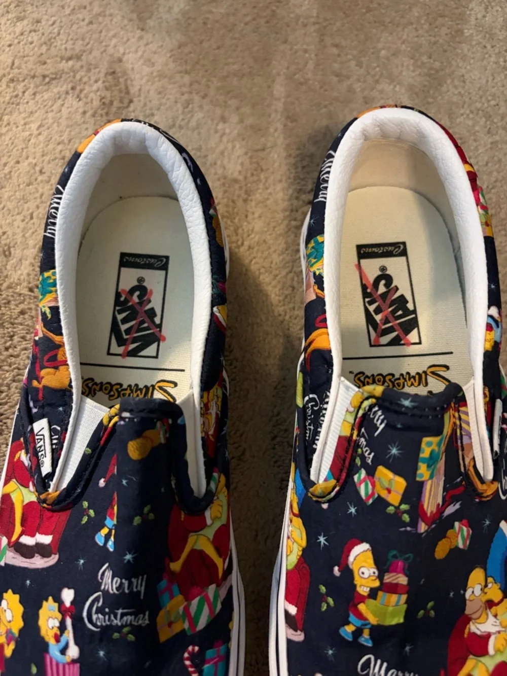 Vans x The Simpsons Christmas Slip-On Sneakers | Holiday Print | Size 7.5 Women - Picture 5 of 7